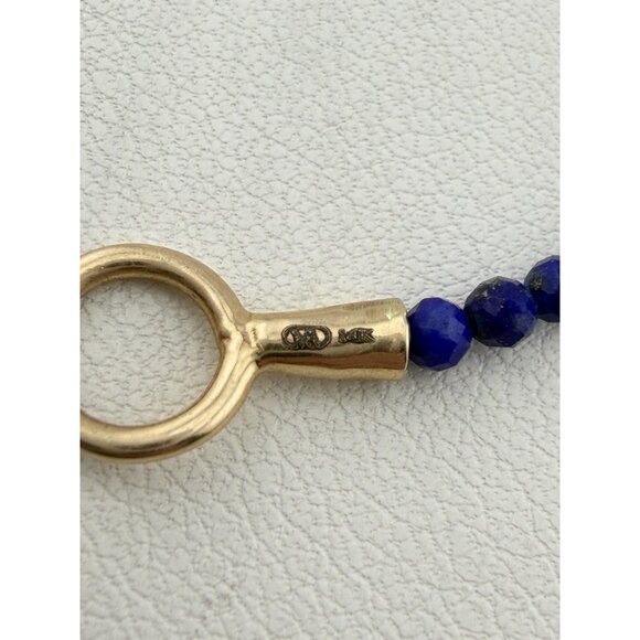 Marla Aaron Itty Bitty Strand with Lapis Chain Necklace 14k Rose Gold Loops - Picture 5 of 8